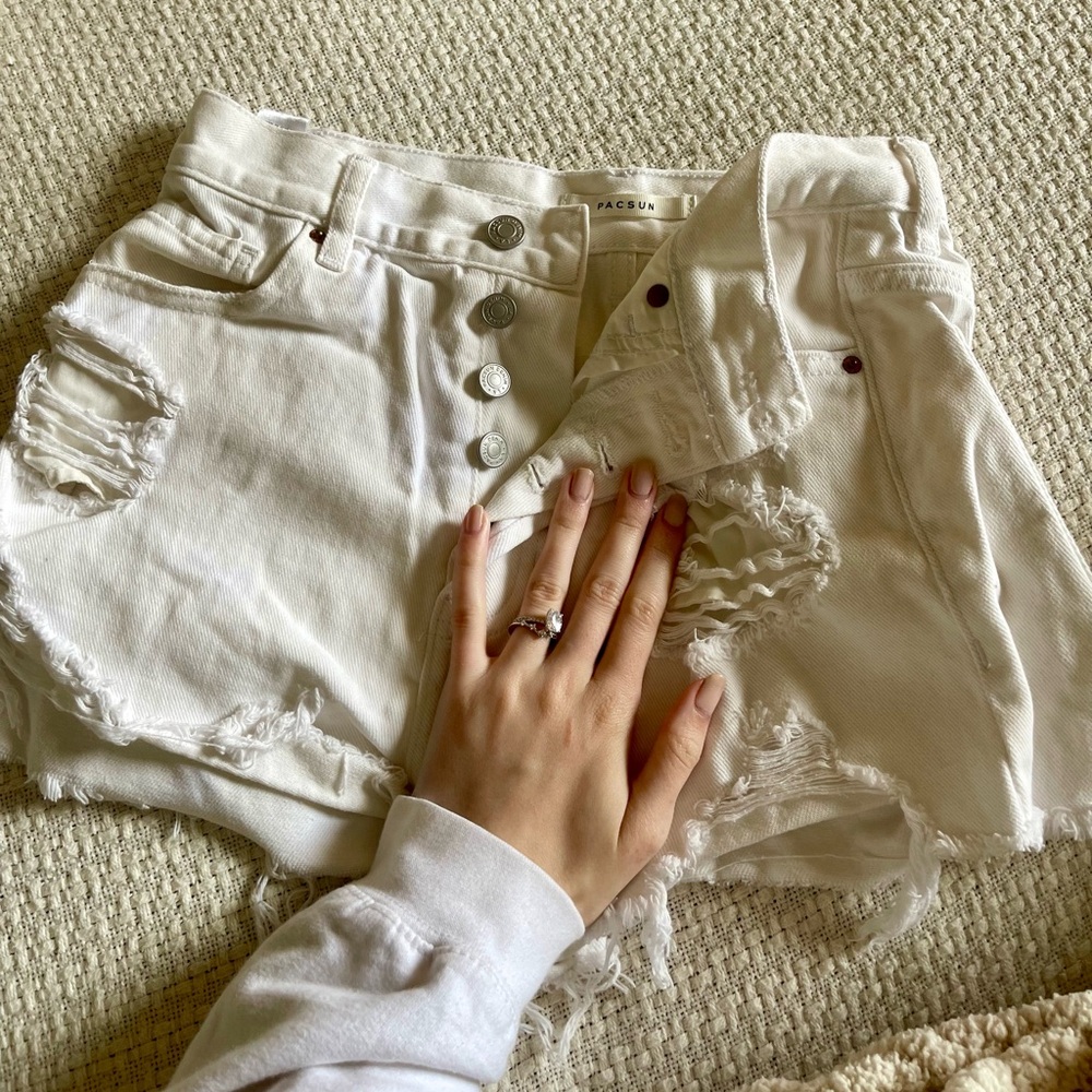 Pacsun White Jean Shorts